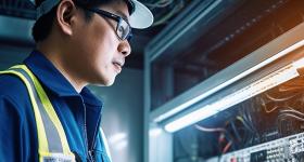 Engineer working on site